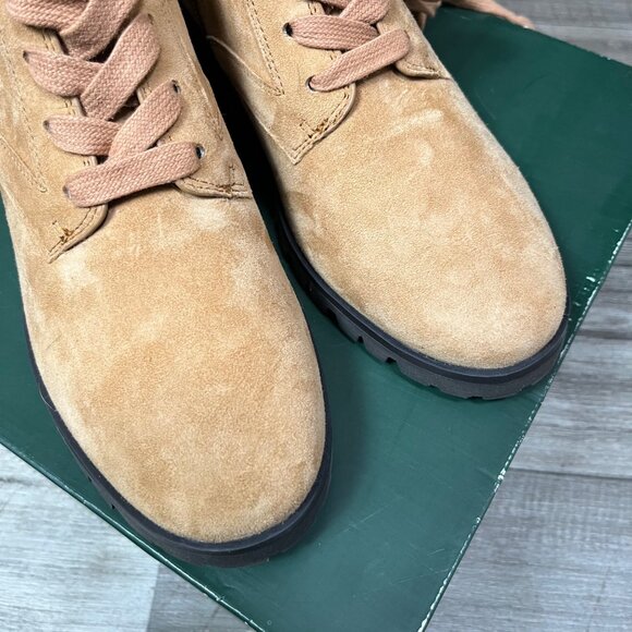 Kate Spade Raegan Classic Saddle Lace Up Boots Faux Fur NIB Brown Women’s Sz 7 - Picture 5 of 12